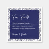 Blue Fun Facts Cocktail servetten (Voorkant)