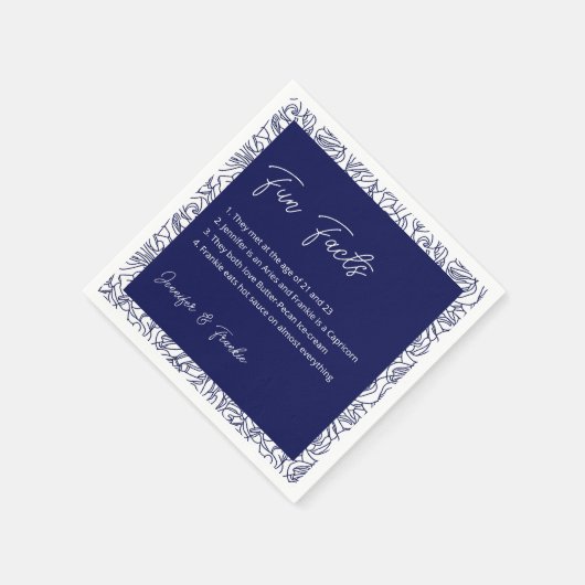 Blue Fun Facts Cocktail servetten (Hoek)