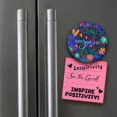 Blue Fun Make Jesus Smile Floral Inspirivity Magneet