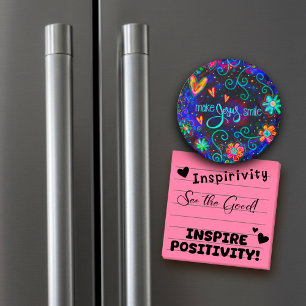 Blue Fun Make Jesus Smile Floral Inspirivity Magneet