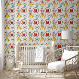 Blue FUN Monster Kids' Rooms Child Name Behang