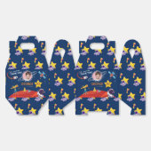 Blue Fun Outer Space Astronaut Rocket Verjaardag Bedankdoosjes (Ongevouwen)