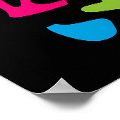 Blue Funky Alien - Neon Pop Art Quirky Monster Poster (Hoek)