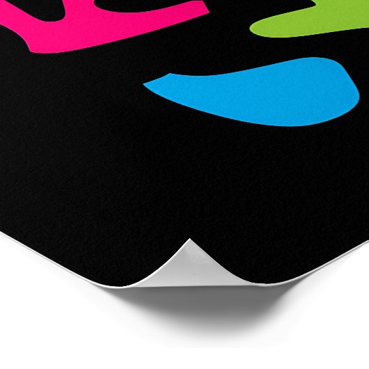 Blue Funky Alien - Neon Pop Art Quirky Monster Poster (Hoek)