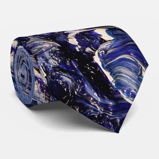 Blue Funky Art Stropdas (Opgerold)