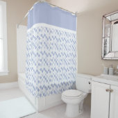 Blue Funky Diamond Geometric Pattern Douchegordijn (In situ)