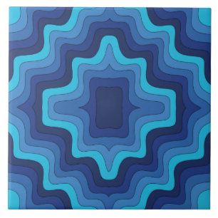 Blue Funky Retro-keramische Tegel Tegeltje