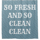 Blue Funky Triangles Douchegordijn (Voorkant)