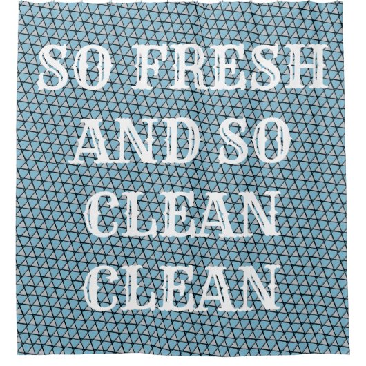 Blue Funky Triangles Douchegordijn (Voorkant)