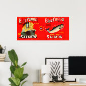 Blue Funnel Brand Salmon Label- Seattle, WA Poster (Thuiskantoor)