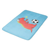 Blue Funny Cartoon Dinosaur Soccer Badmat (Gekanteld)