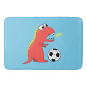 Blue Funny Cartoon Dinosaur Soccer Badmat (Voorkant)