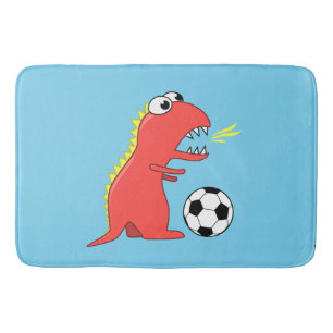 Blue Funny Cartoon Dinosaur Soccer Badmat