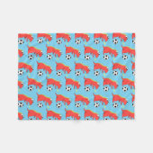 Blue Funny Cartoon Dinosaur Soccer Pattern Fleece Deken (Voorkant (Horizontaal))