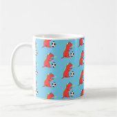 Blue Funny Cartoon Dinosaur Soccer Pattern Koffiemok (Links)