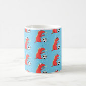 Blue Funny Cartoon Dinosaur Soccer Pattern Koffiemok (Center)