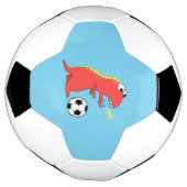 Blue Funny Cartoon Dinosaur Soccer Voetbal (Gedraaid)
