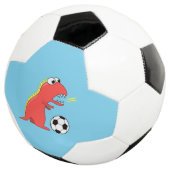 Blue Funny Cartoon Dinosaur Soccer Voetbal (Drie kwart)