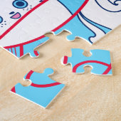 Blue Funny Cute Knitting Kitten Ball Legpuzzel (Zijkant)