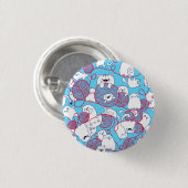 Blue Funny Cute Knitting Kitten Ball Ronde Button 3,2 Cm (Voorkant /achterkant)