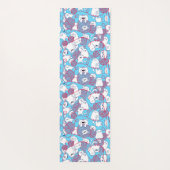 Blue Funny Cute Knitting Kitten Ball Yogamat (Achterkant)