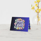 Blue Funny Easter Wenskaart Kaart (Gele Bloem)