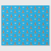 Blue Funny Face Gift Wrapping Paper for Men  Cadeaupapier (Vlak)