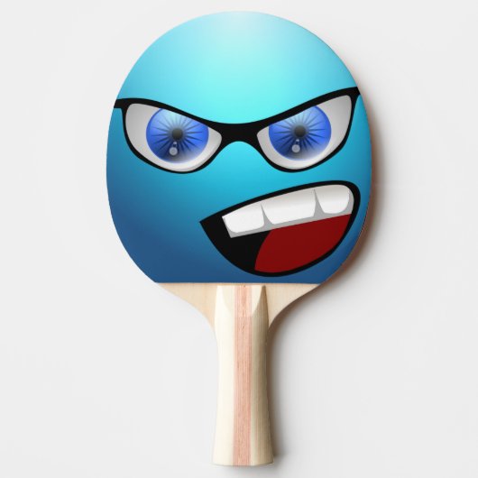Blue Funny Face Table Tennis Paddle Tafeltennisbatje (Voorkant)