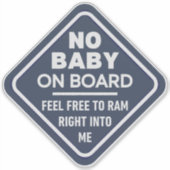 Blue Funny Geen Baby aan boord Adult Attentie Bump Sticker (Voorkant)