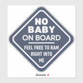 Blue Funny Geen Baby aan boord Adult Attentie Bump Sticker (Vel)