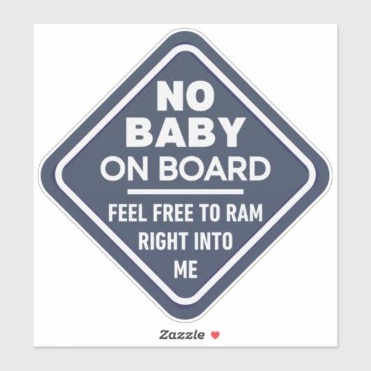 Blue Funny Geen Baby aan boord Adult Attentie Bump Sticker (Vel)