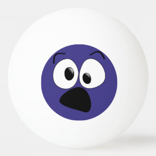 Blue Funny Gekke Face Ping Pong Ball