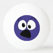Blue Funny Gekke Face Ping Pong Ball (Achterkant)