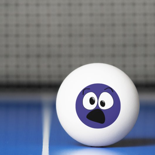 Blue Funny Gekke Face Ping Pong Ball (Net)