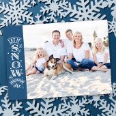 Blue Funny, laat het nu doorsnee kerstfoto Feestdagenkaart