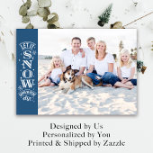 Blue Funny, laat het nu doorsnee kerstfoto Feestdagenkaart