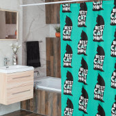 Blue Funny Moederdag Best Cat Mam Ever Douchegordijn