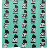 Blue Funny Moederdag Best Cat Mam Ever Douchegordijn (Voorkant)