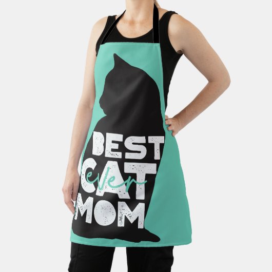 Blue Funny Moederdag Best Cat Mam Ever Schort (Insitu)