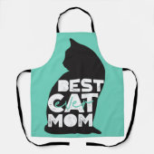 Blue Funny Moederdag Best Cat Mam Ever Schort (Voorkant)