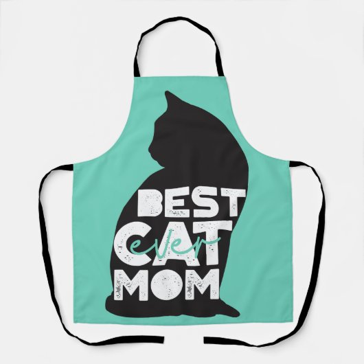 Blue Funny Moederdag Best Cat Mam Ever Schort (Voorkant)