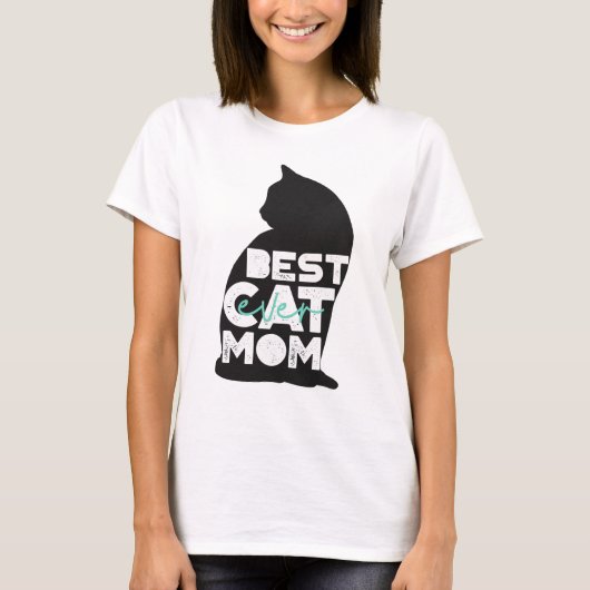 Blue Funny Moederdag Best Cat Mam Ever T-shirt (Voorkant)