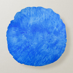 Blue Fur Frenzy Rond Kussen