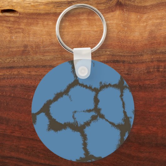 Blue Fur Giraffe Pattern Sleutelhanger (Voorkant)