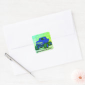 Blue Fury over de monstertruck Vierkante Sticker (Envelop)
