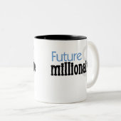 Blue Future Millionaire Tweekleurige Koffiemok (Voorkant rechts)