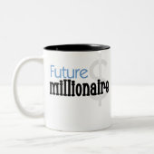 Blue Future Millionaire Tweekleurige Koffiemok (Links)
