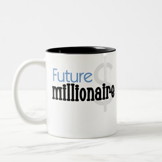 Blue Future Millionaire Tweekleurige Koffiemok (Links)