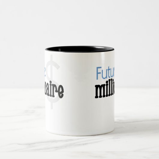 Blue Future Millionaire Tweekleurige Koffiemok (Center)