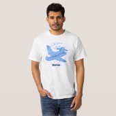 Blue Future Pilot Vliegtuig T-shirt (Voorkant volledig)